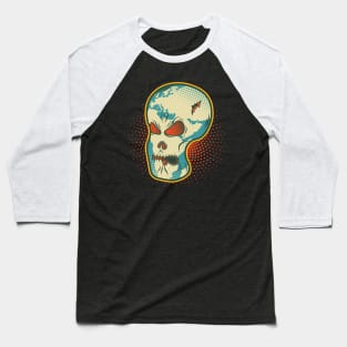 Speak Up! Earth Skull - Retro Colors Baseball T-Shirt